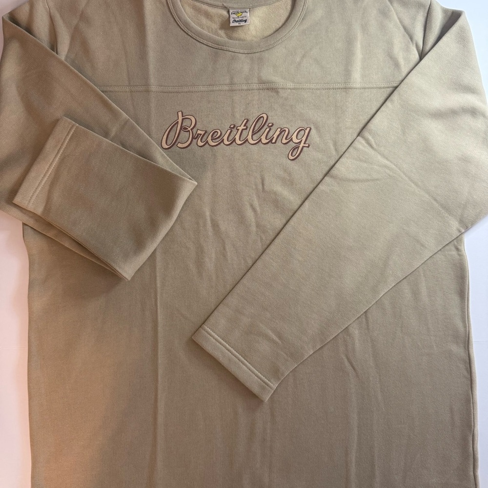 NWOT Breitling Logo Unisex XL Combed Cotton Switcher Beige Sweatshirt